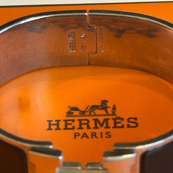 Hermes Enamel Wide Clic Clac H Bracelet GM Black with Box - Picture 7 of 15
